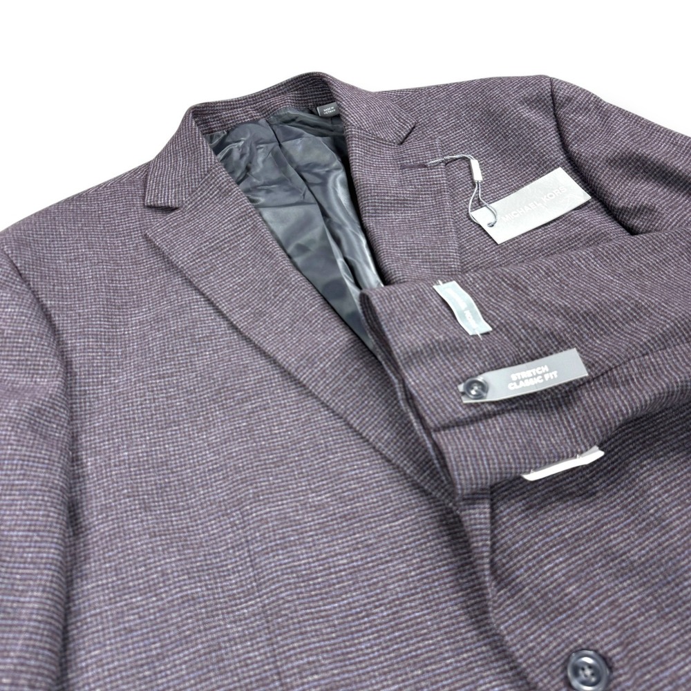 NWT Michael Kors Kelson Blazer Mens 44S Purple Blue Classic Fit Stretch $295 - Picture 4 of 14